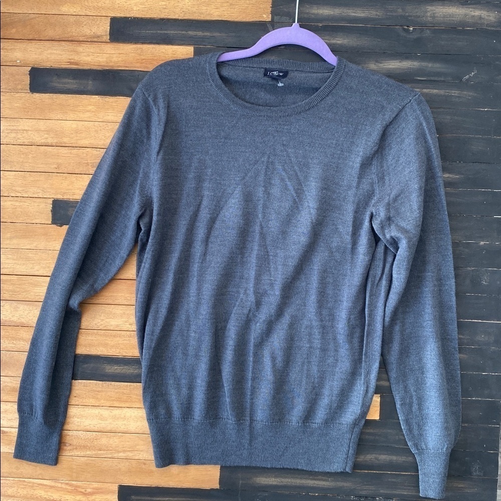 J.Crew Men’s Gray Wool Blend Sweater Size M 50% Wool 50% Acrylic Excellent Y-18